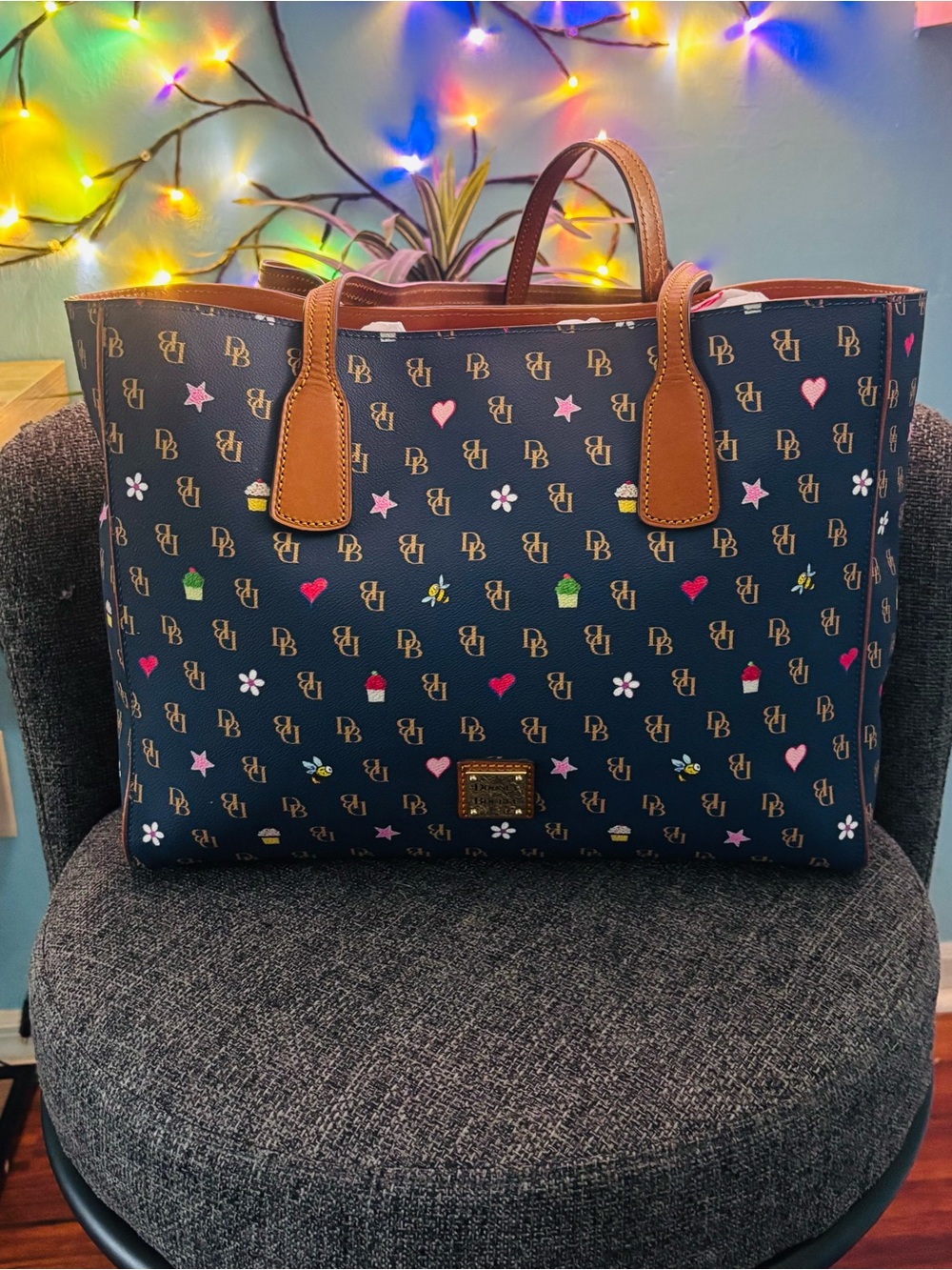 Dooney & Bourke Navy Gretta Novelty Tote Bag